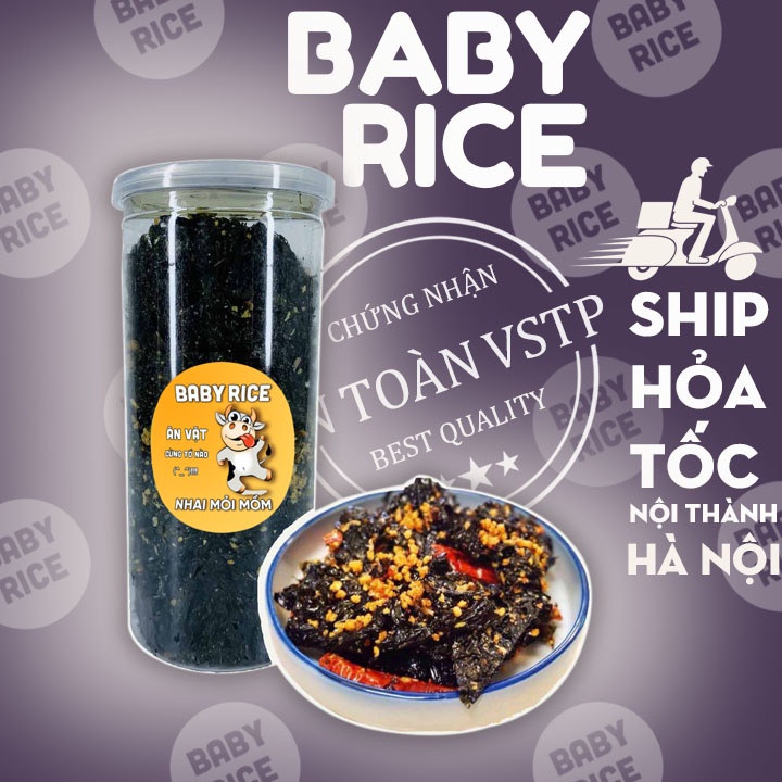 Rong Biển Cháy Tỏi 200 Gram BabyRice Siêu Ngon Đậm Vị Đồ Ăn Vặt Cao Cấp