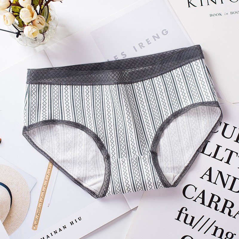 [Mã 12FASHIONSALE1 giảm 10K đơn 50K] Quần Lót Nữ Vải Cotton Sợi Tre, Kháng Khuẩn Họa Tjiết Dọc | BigBuy360 - bigbuy360.vn