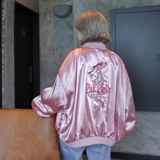 [Hàng order] Áo khoác bomber báo hồng