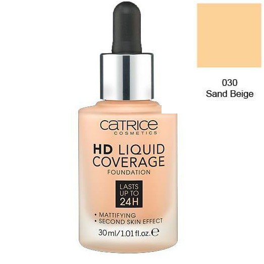 Kem nền Catrice HD Liquid Foundation che khuyết điểm kiềm dầu 30ml #030 Sand beige | BigBuy360 - bigbuy360.vn