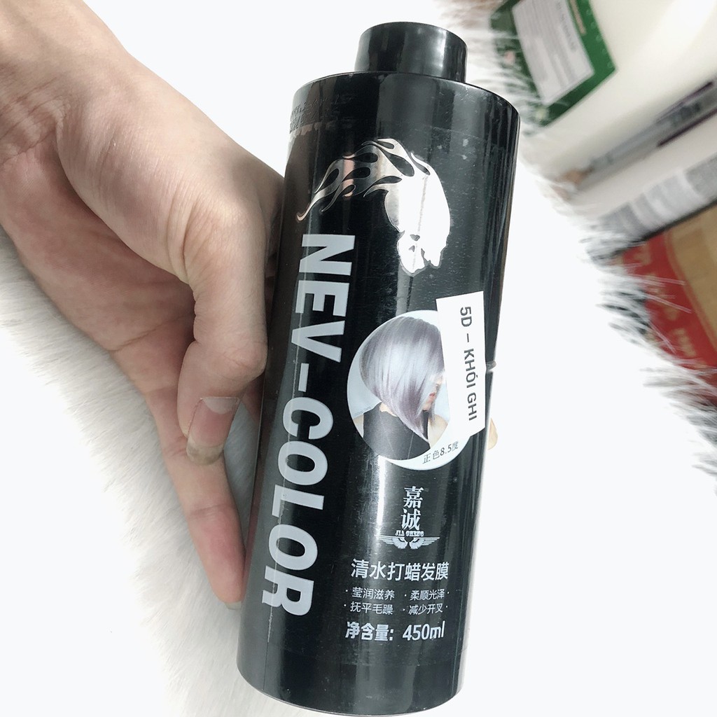 Nhuộm Tóc Phủ Bóng Màu Xám Khói Ghi NEV COLOR 450ml