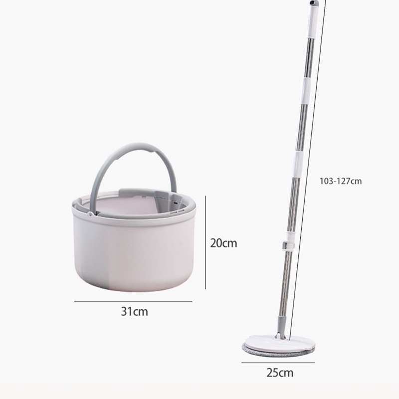 THÙNG LAU NHÀ THÔNG MINH TRÒN TIỆN LỢI K8 THÙNG 31CM BÔNG LAU 25CM