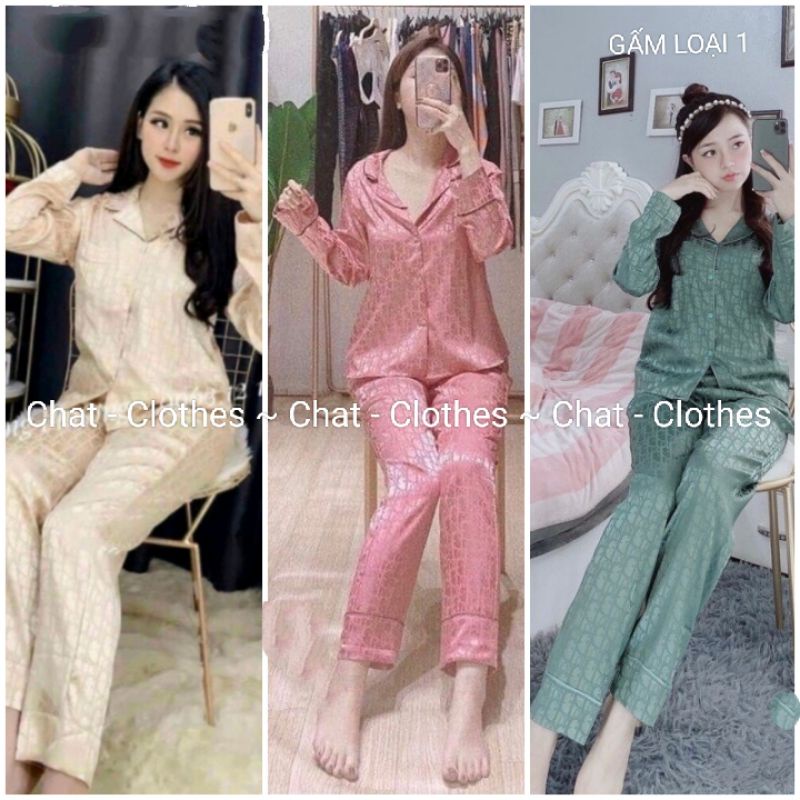 GẤM DÀI - Bộ Pijama Lụa Gấm tay dài quần dài siêu xinh