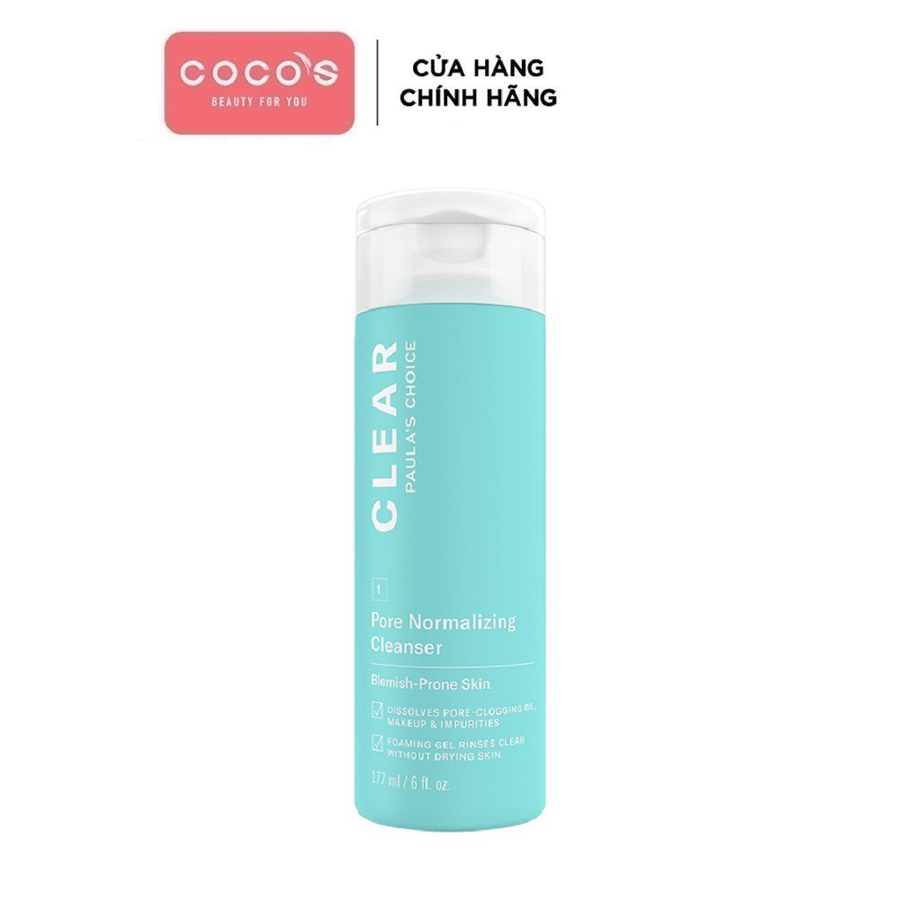 Sữa rửa mặt dạng gel ngăn ngừa mụn và se khít lỗ chân lông Paula’s Choice Clear Pore Normalizing Cleanser 177ml