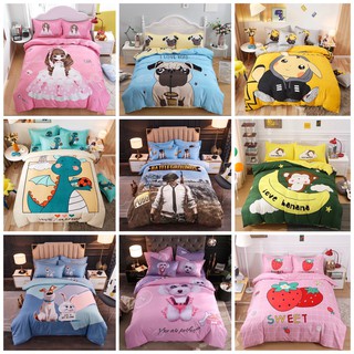Bộ Chăn Ga Gối Cotton Hoạt Hình Tina Cho Bé, Nhiều Mẫu Đủ Size