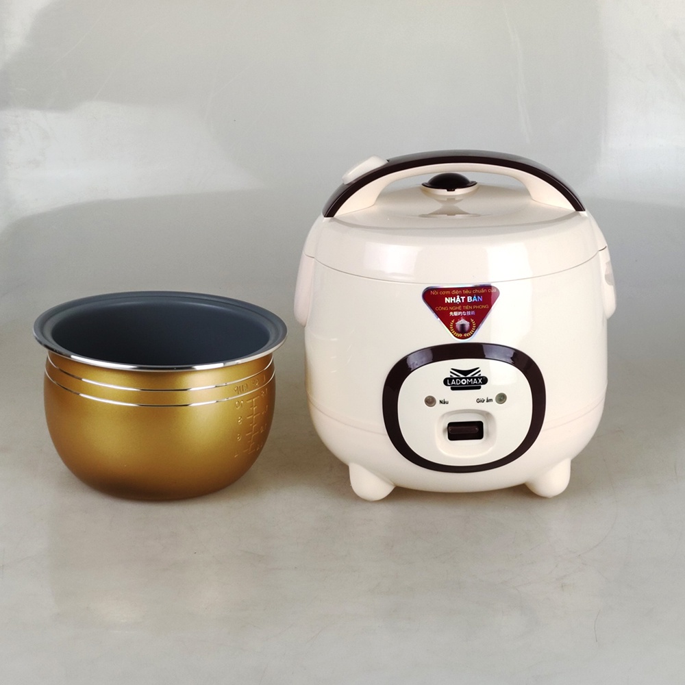 [Chính hãng] Nồi cơm điện sinh viên 0.8L Ladomax HA-7608 lòng niêu nấu cơm chín đều, có xửng hấp