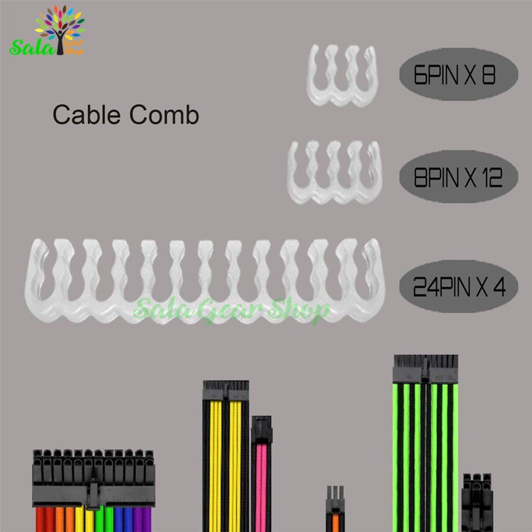 Dây nguồn nối dài bọc lưới Color Mod 24 pin ,8 pin (6+2) ,8 pin(4+4),6 pin VGA ,lõi 18AWG, 3 lớp, Nhiều màu sắc Tùy chọn
