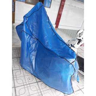 Trùm xe màu xanh.bạc