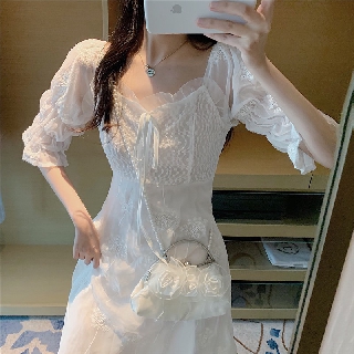 Đầm Ren Tay Ngắn Thời Trang Dành Cho Nữ