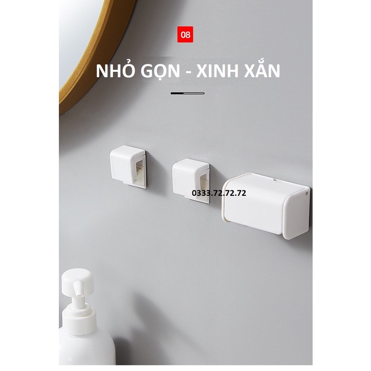 Móc treo bàn chải đánh răng dán tường, kệ để bàn chải đánh răng Phong Cách Hiện Đại, Tối Giản
