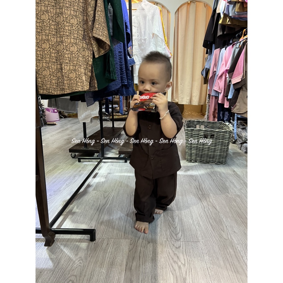Đồ bà ba cho bé trai bé gái - quần áo lam đi lễ chùa đi chơi - set baba trẻ em vải kate Nhật BBB