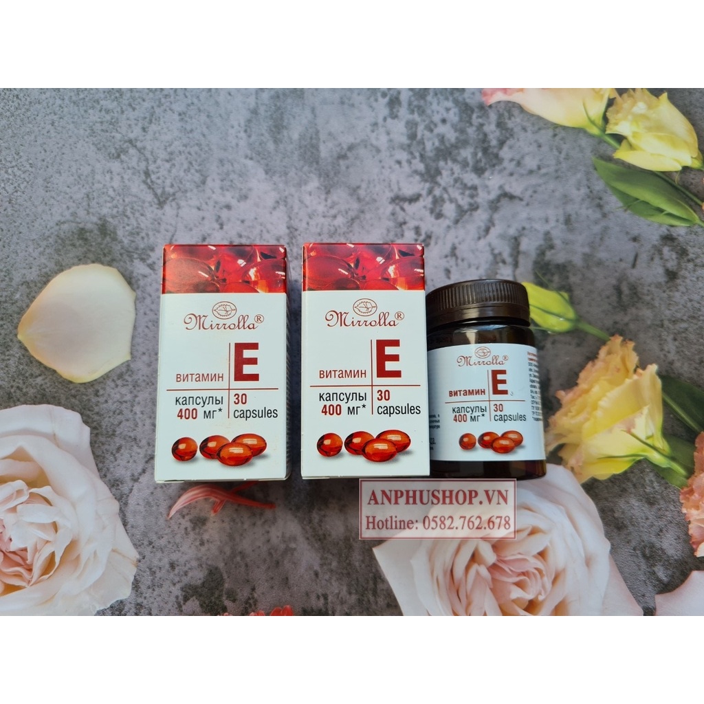 Vitamin E đỏ Nga Mirrolla 400mg, hàng chính hãng
