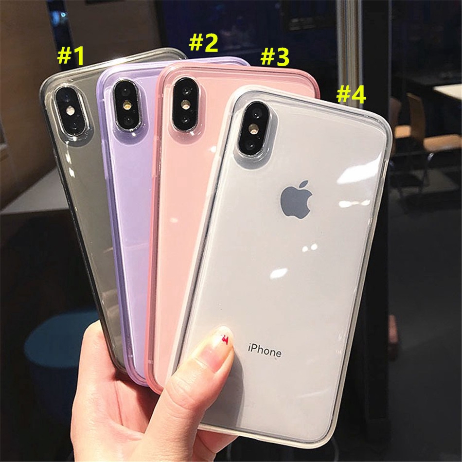 Ốp điện thoại mềm trong suốt màu kẹo ngọt cho IPhone 11 11pro max XR XSmax 6 7 8 6plus