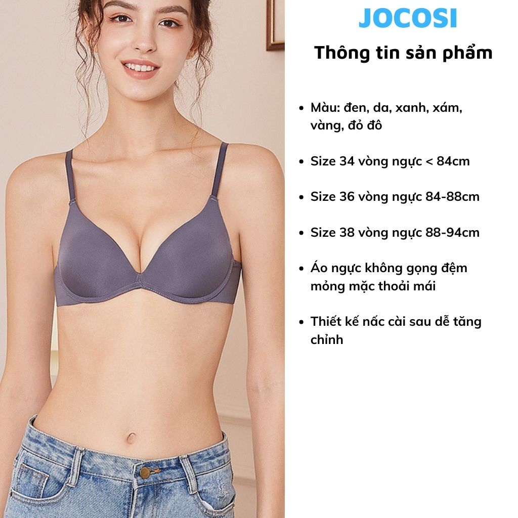 Áo ngực nữ mút mỏng su không gọng, áo lót không gọng mặc thoải mái JOCOSI A239