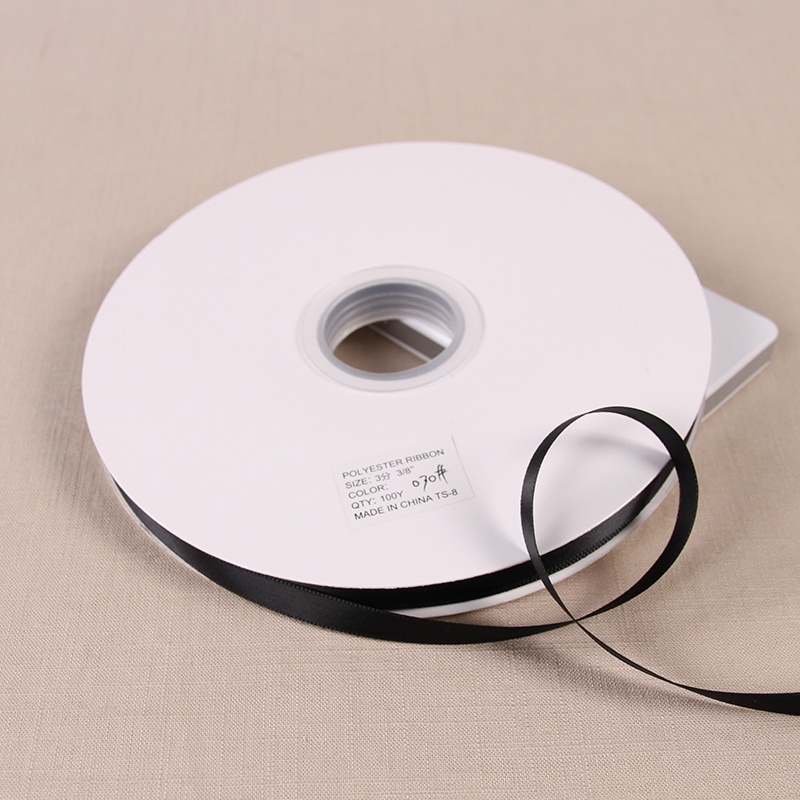 Dây Ruy Băng Vải Bản Rộng 1234cm Màu Đen Dùng Gói Quà / Trang Trí Đám Cưới