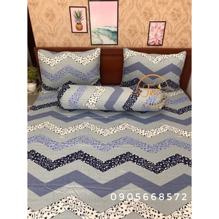 Sét ga gối ga giường 100% coton  4 món không kèm chăn.