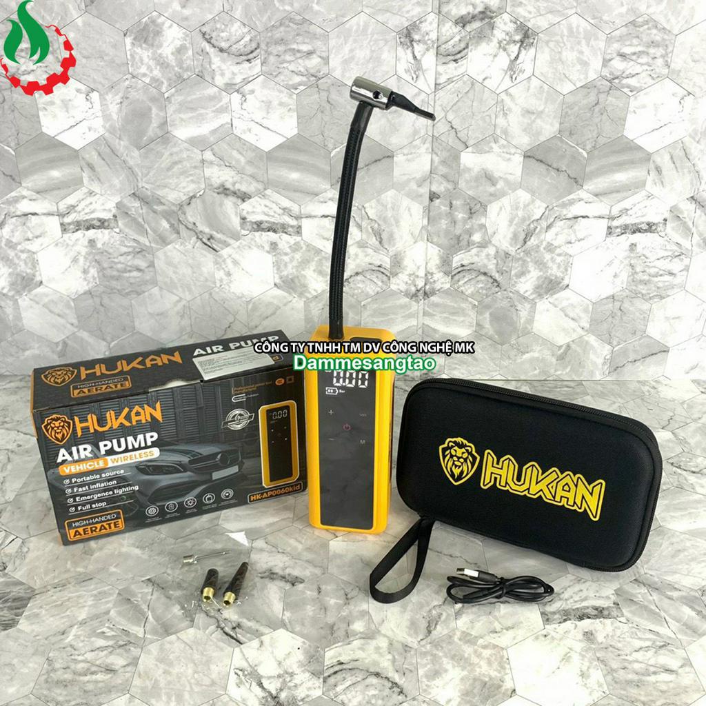 Máy bơm hơi mini đa năng dùng pin Hukan HK-AP0060kid (Tích hợp pin trong máy)