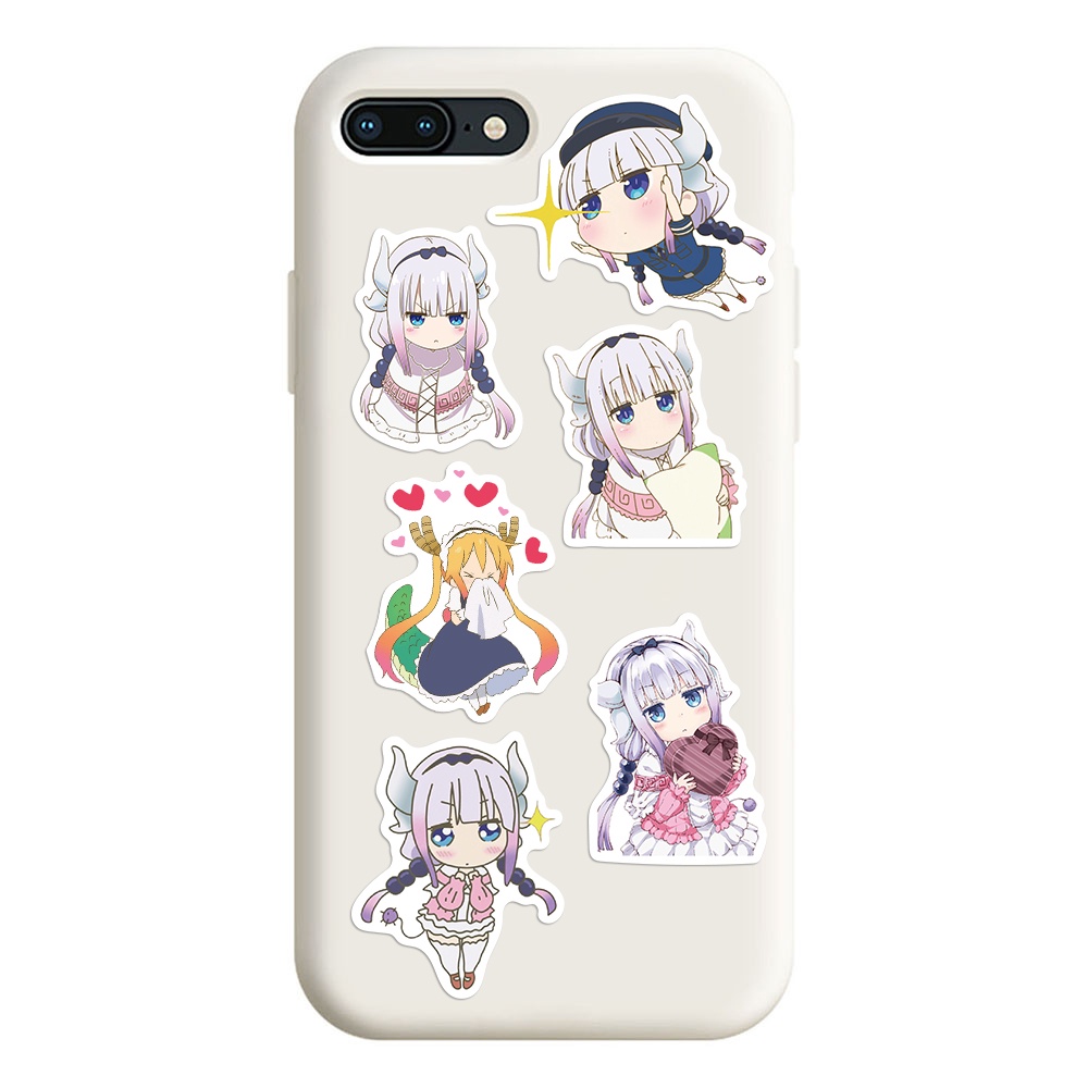 Set 10/25/50 miếng dán trang trí đa năng chống thấm nước hình Miss Kobayashi's Dragon Maid đáng yêu thời trang