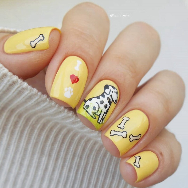 Tấm tem trang trí móng hình động vật dễ thương