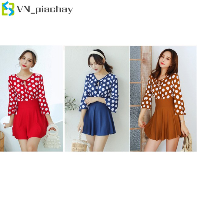 Đồ Bơi Một Mảnh Hoạ Tiết Chấm Bi Cho Nữ