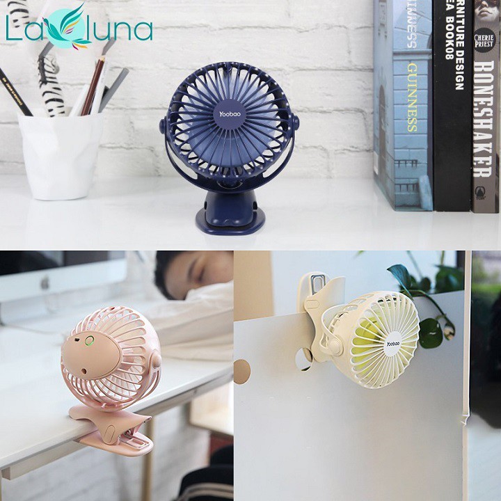 Quạt tích điện Yoobao 6400mAh - TẶNG KÈM dây sạc 30K - Dùng liên tục 32 giờ, giá gốc