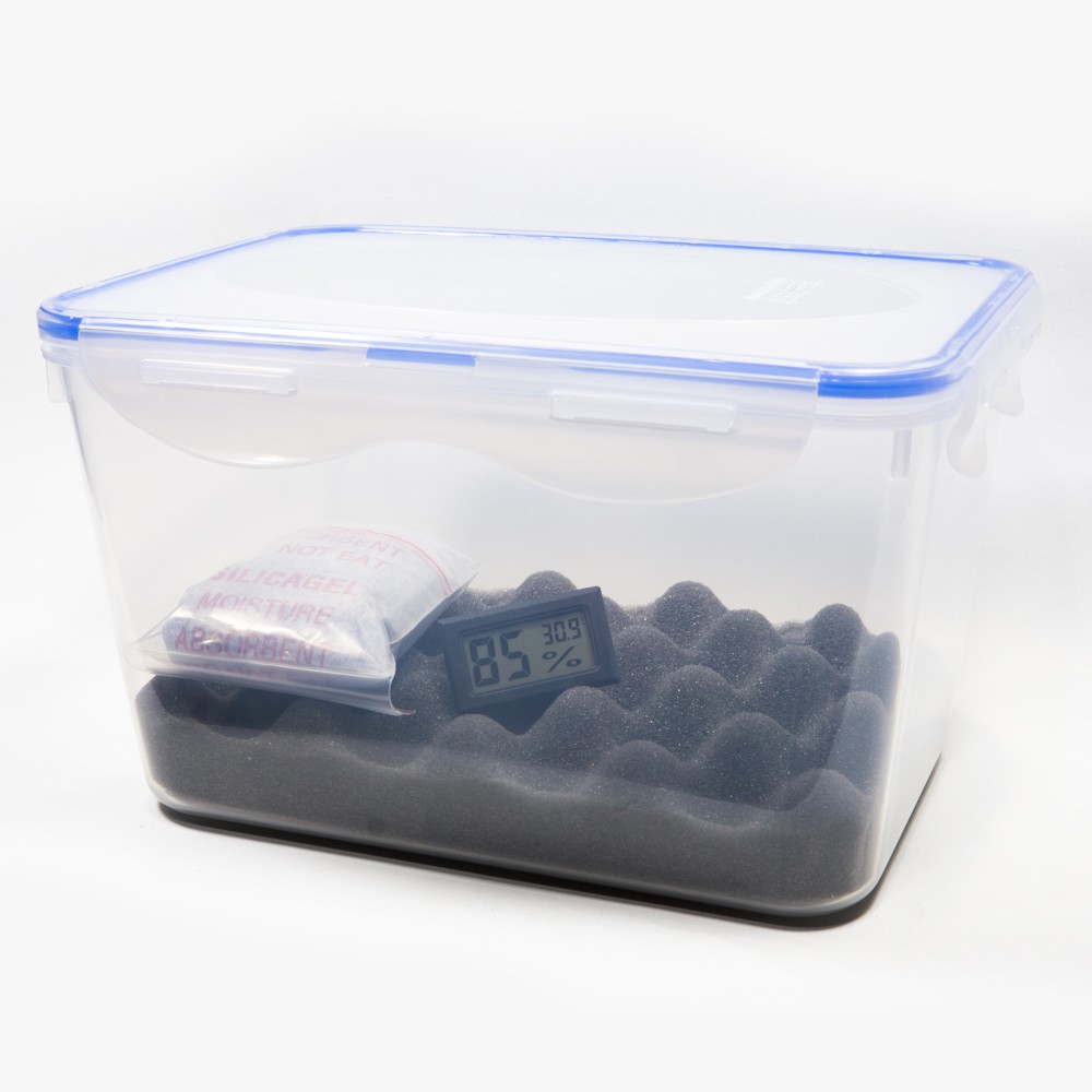 Combo Hộp chống ẩm 5 lít + ẩm kế + 200g hạt hút ẩm  cho máy ảnh, máy quay phim