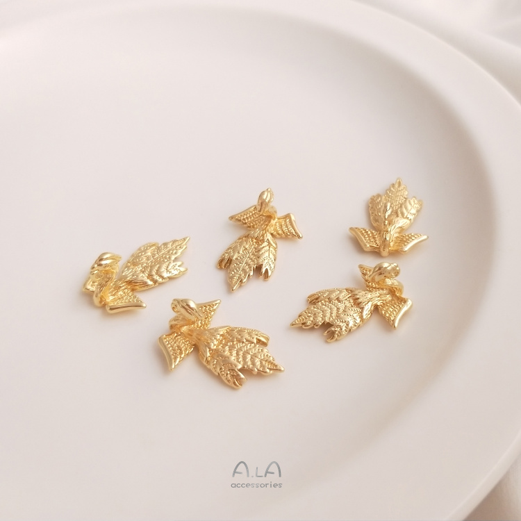 Mặt Dây Chuyền Hình Phượng Hoàng Mạ Vàng 14K Nhiều Màu Sắc