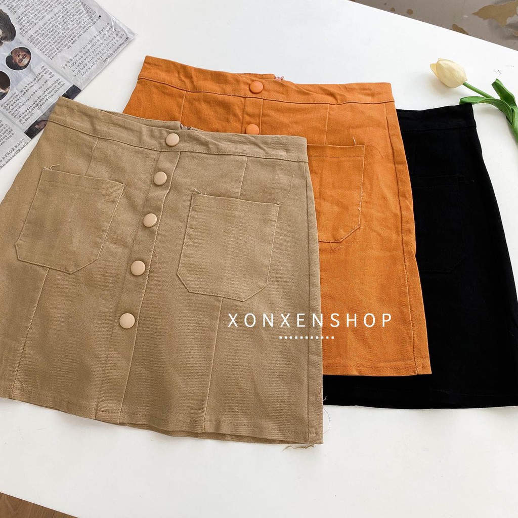 Chân váy form chữ A dáng ngắn Xonxen shop chất vải kaki size s m, mã 653 | BigBuy360 - bigbuy360.vn