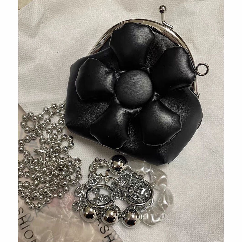 Túi Đựng Tai Nghe Mini Phối Dây Xích Họa Tiết Hoa Xinh Xắn Thời Trang 2022 y2k