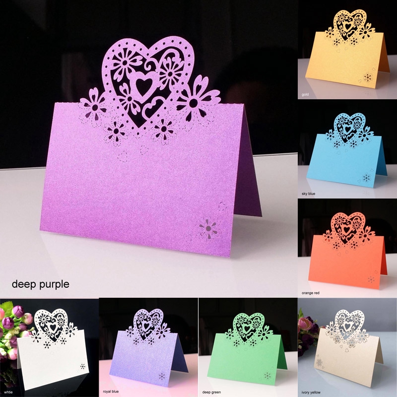 Set 20 Thẻ Tên Hình Trái Tim Tình Yêu Cho Tiệc Cưới