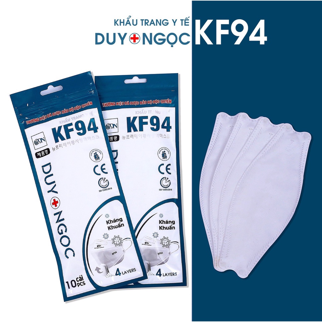 50 cái khẩu trang KF94 3D/4D 4 lớp chính hãng công nghệ Hàn Quốc chống bụi kháng khuẩn chuẩn y tế–NinaGen