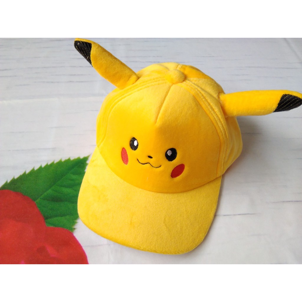 NÓN KẾT PIKACHU CHO BÉ TRAI BÉ GÁI TỪ 4 ĐẾN 10 TUỔI - VẢI NHUNG