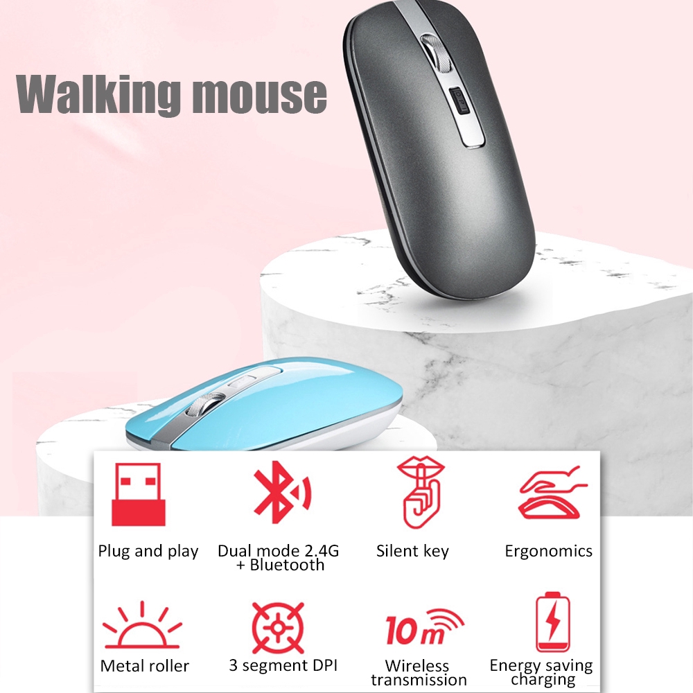 5.1 Dual-mode Mouse USB Charging 2.4G Wireless Bluetooth Silent PC Computer Notebook Mice Wireless Work Optical Game Mouse