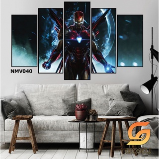 Tranh 5 bức marvel avengers trang trí phòng ngủ chất chơi