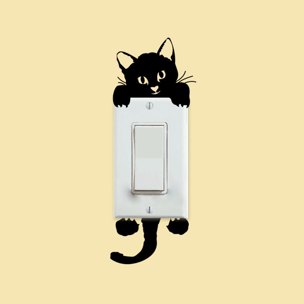 DIY Little Cat Light Switch Sticker Wall Sticker Decal Home Decoration