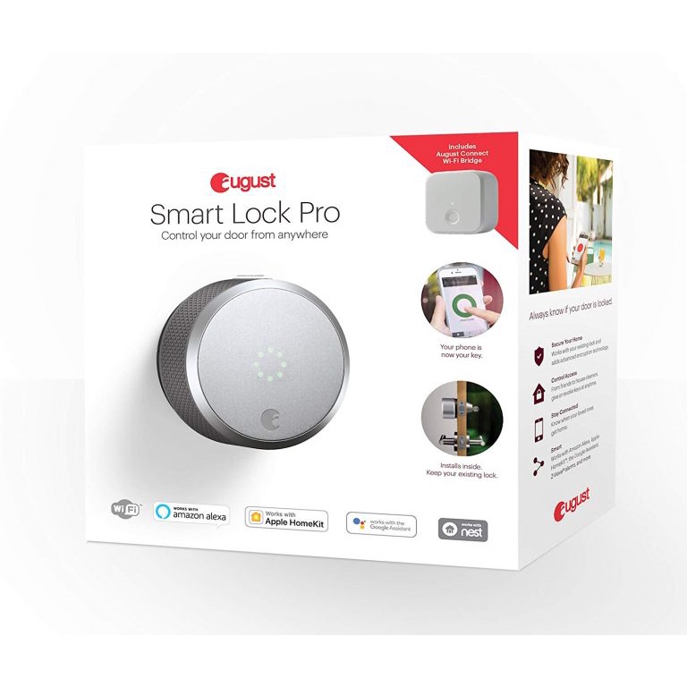 Khóa cửa thông minh August Smart Lock Pro + Connect, kết nối Wifi, khóa &amp; mở từ xa