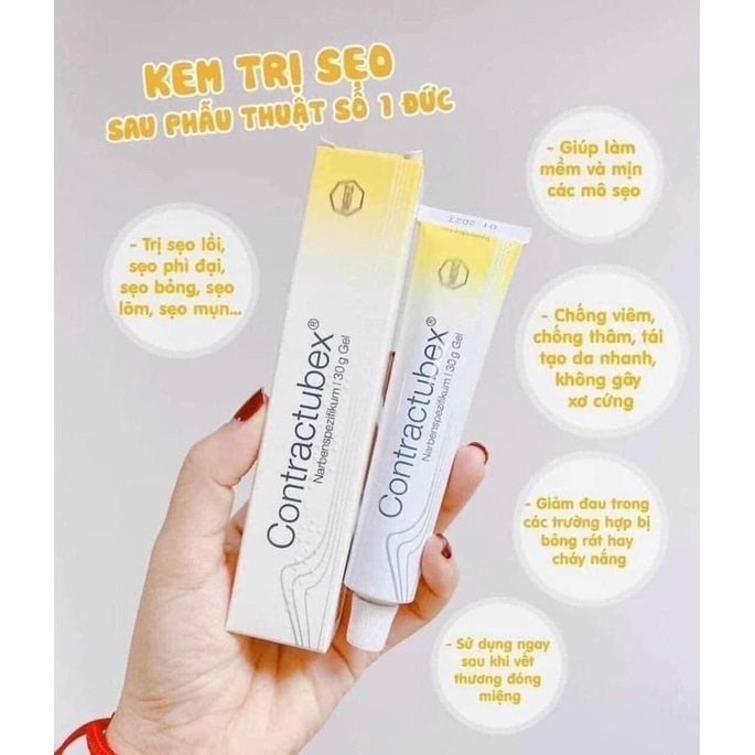 [Nội Địa Đức] KEM GIẢM CÁC LOẠI SẸO LỒI, LÕM, SẸO MỤN CONTRATUBEX 30g