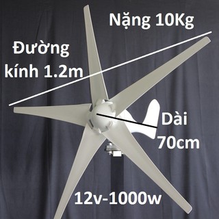 Máy phát điện gió 300w đến 1800w, 12vdc đến 48vdc, 5 cánh + sạc - ảnh sản phẩm 2
