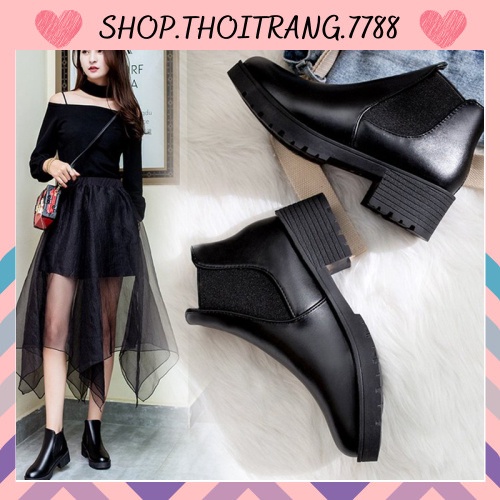 GIÀY BỐT NỮ CỔ THẤP ĐẾ 5CM CÁ TÍNH