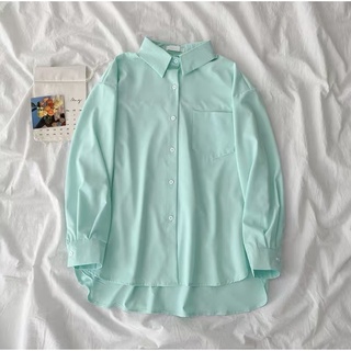 SẴN | Áo sơ mi trơn oversize basic màu pastel (unisex)