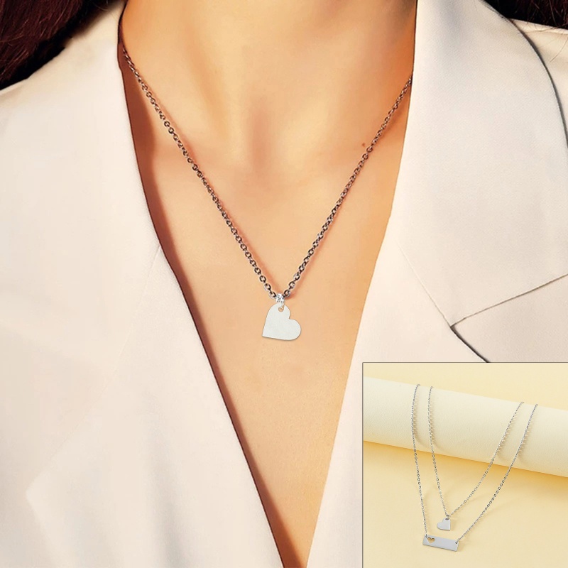 Set 2 Vòng Cổ Thẻ Bằng Thép Không Gỉ Khắc Chữ Dành Cho Mẹ Và Bé