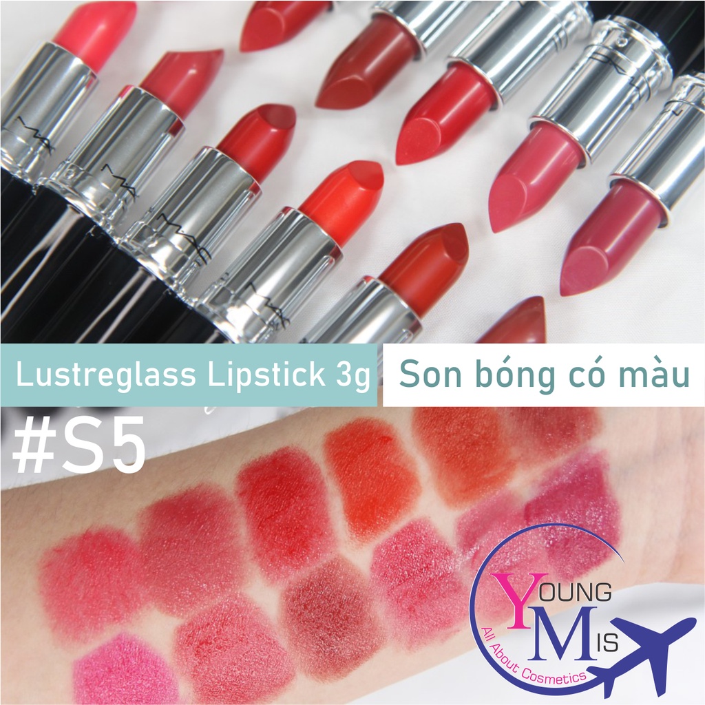 Son Mac full size dòng Lustreglass Lipstick 3g - Glow Play Lip Balm 3.6g -  Love Lipstick 3g - Youngmis.vn