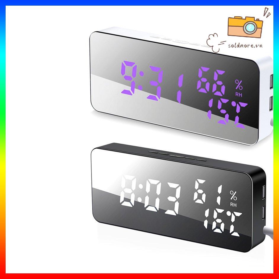 Đồng Hồ Báo Thức Kỹ Thuật Số Để Bàn Có Đèn Led Và Chức Năng Đo Nhiệt Độ