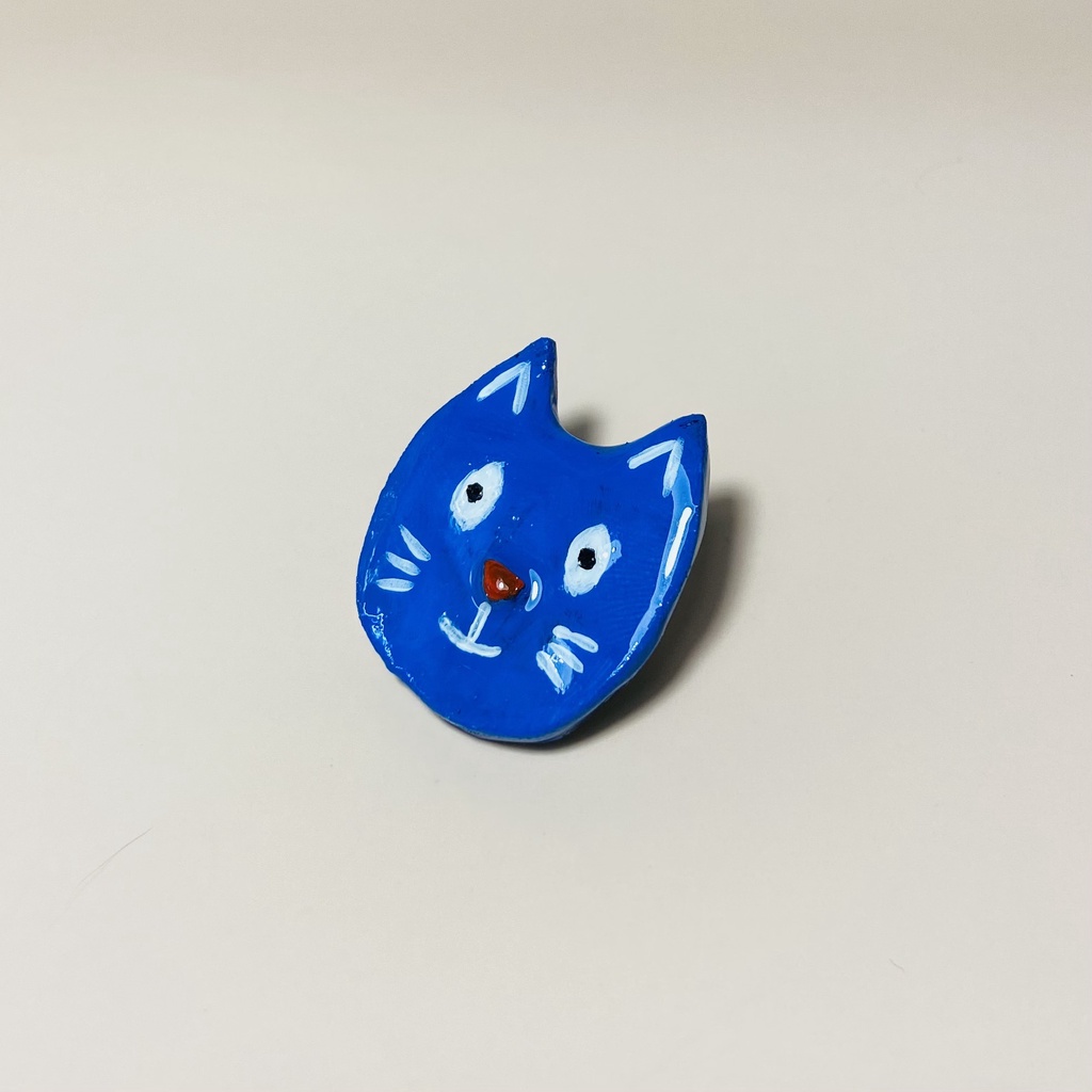 Phụ kiện trang trí ba lô ghim cài Silly Cat làm từ đất sét thủ công