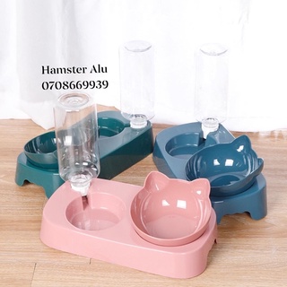 Bát ăn chống gù cho Mèo kèm bình tự động 500ml