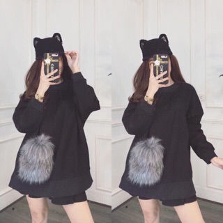 Áo nỉ túi lông