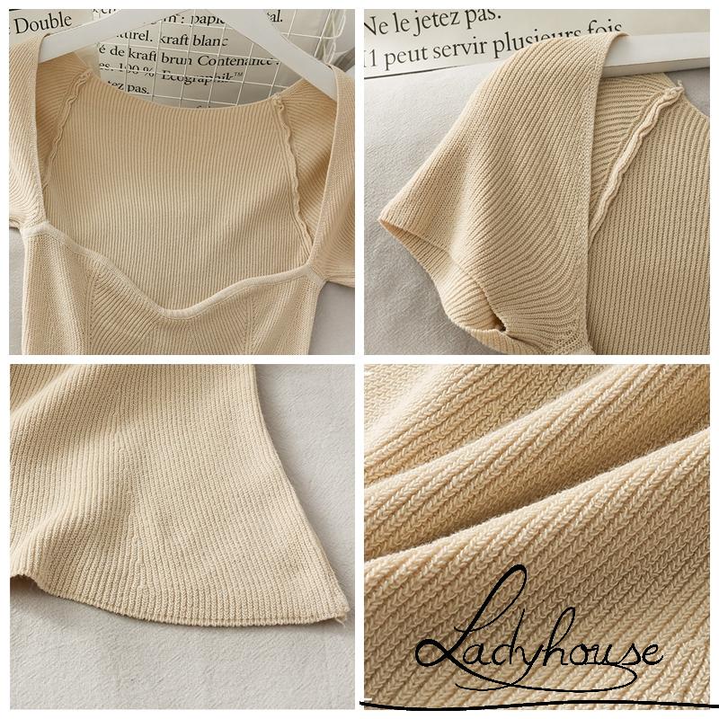 Áo thun tay ngắn màu trơn thời trang dành cho nữ