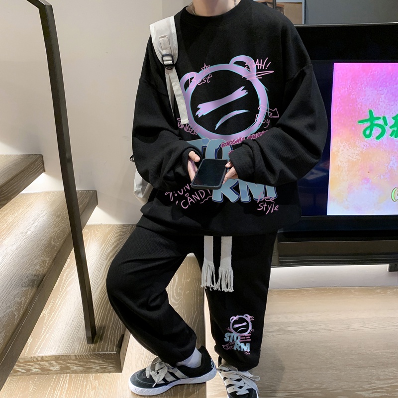 Ifnicefuture set Áo hoodie Dài Tay Và Quần Ống Rộng Thời Trang Xu Hướng Mới Cho Nam