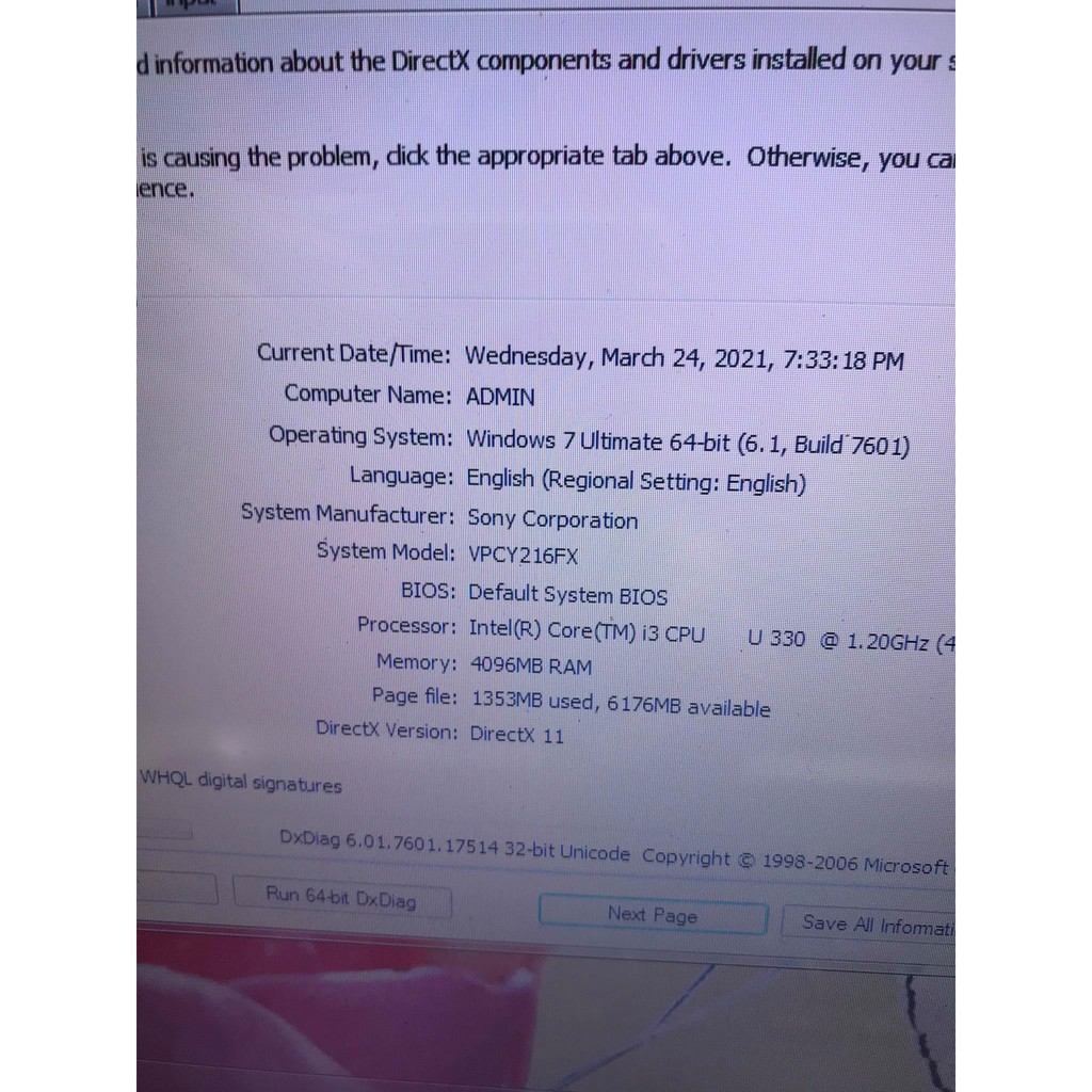 Máy Laptop Sony Vaio VPC-Y216FX Intel Core i3-330UM 1.20ghz, 4gb ram, 320gb hdd, Vga Intel HD Graphics, 13.3 inch Rẻ bền | BigBuy360 - bigbuy360.vn