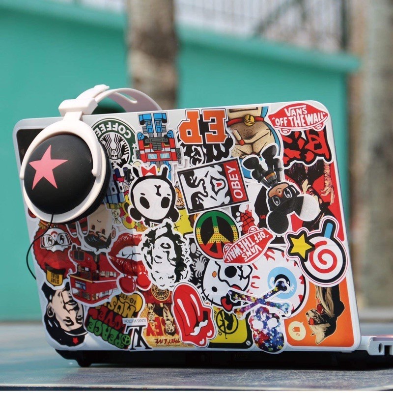 <SET 50 hình> Sticker nhám chống thấm nước ,dính siêu chắc, dán mũ bảo hiểm, sticker dán laptop (chọn theo chủ đề)